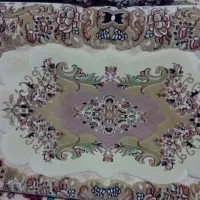 پشتی رنگ کرم قهوه ای طرح فرش نقش برجسته