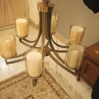 لوستر ۶ شاخه برنز با لامپ