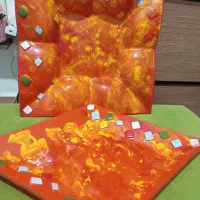 ظرف لوزی مربع شیرینی و میوه