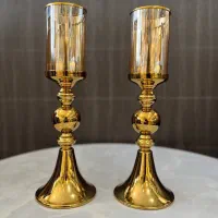 شمعدان دوتایی طلایی