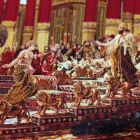 فرش عتیقه نخ ابریشمی