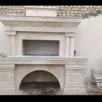 شومینه باربکیو ونرده سنگی