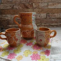پارچ و لیوان سفالی