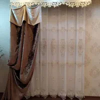 پرده حریر و مخمل (۲عدد)