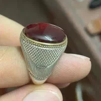 انگشتر نقره دستساز و نگین سرخ دموی یمنی|جواهرات|شیراز, نصر|دیوار