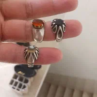 سه انگشتر نقره عقیق ضابتی ویاقوت معدنی و بابا قوری|جواهرات|یزد, |دیوار