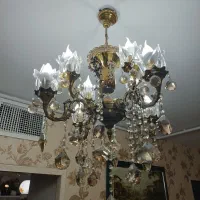 دوعدد لوستر چهار شاخه هشت شعله|لوستر و چراغ آویز|اندیشه, اندیشه فاز ۱|دیوار