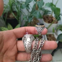 انگشتر چزگی زنجیر نقره