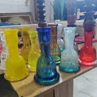 قلیون شیشه قلیان تنه  چوبی قلیان