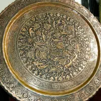 سه سینی مس غرق قلم پهلوی چوبسیگارقلم رخ واقعی|کلکسیون اشیاء عتیقه|زنجان, |دیوار