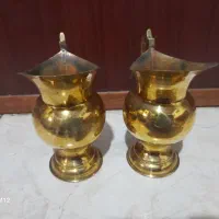 یک جفت پارچ برنجی زیبا|صنایع دستی و سایر لوازم تزئینی|نور, |دیوار