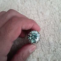 انگشتر نقره الماس موزانایت