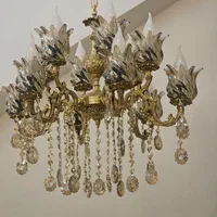 لوستر تمام برنز ۱۲ شعله برنز عاشری شعبه اشراق