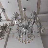 لوستر تمام برنز سنگین آبکاری کروم کریستال آلمان