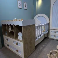 تخت کمد نوزادی سرویس خواب کودک سیسمونی چوب MDF|تخت و سرویس خواب|تهران, بهار|دیوار