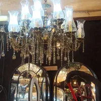 لوستر برنز 15 شاخه به همراه 4 عدد دیوارکوب