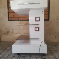 ترالی ۳ طبقه شیشه ای چرخدار mdf در حد نو