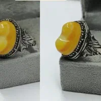 انگشتر باباغوری دو کوهانه عسلی