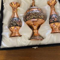 جام الماس تراش اصفهان ب همراه دو شمعدان و بک رانر