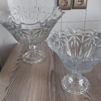 جا میوه‌ای کریستال وجای آجیل پایه دار|ظروف سرو و پذیرایی|ساوه, |دیوار