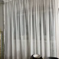 پرده حریر ساده با دوتا والن مخمر نو|پرده، رانر، رومیزی|تبریز, |دیوار