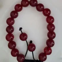 دستبند سنگ اصل زرشکی