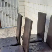 تعداد 4 عدد صندلی فلزی چرمی