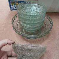 ۷تیکه بلور قدیمی و ی کاسه تک