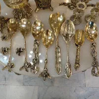 قاشق برنز مدل رخ گل انگوری