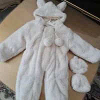 سرهمی خز خرگوشی همراه پاپوش نونومناسب تا ۲سال