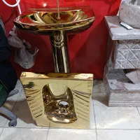روشویی وسنگ توالت ایرانی طلایی وتوالت فرنگی طلایی