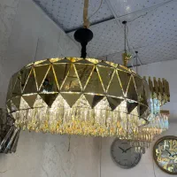 لوستر کریستال الماسی ۶۵ سانت طلایی|لوستر و چراغ آویز|تهران, نیروی هوایی (پیروزی)|دیوار