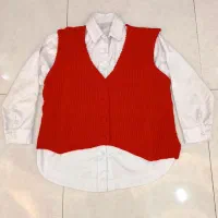 لباس دوتیکه یلدایی جلقه بافت وشومیزبا ارسال