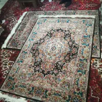 قالیچه دستبافت خطیبی گلدانی رج 50 ابریشم تبریز|فرش|تبریز, |دیوار
