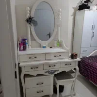 سرویس خواب یک و نیم نفره تت خواب چوبی دخترونه|تخت و سرویس خواب|کرج, حیدرآباد|دیوار