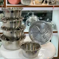 سرویس کاسه ولگن استیل6 تکه بسیار ضخیم وبا کیفیت