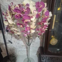 دسته گل آویز ارکیده  و گل زیبای چند رنگ ده شاخه