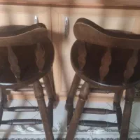 دو عدد صندلی اپن چوبی به همراه دراور