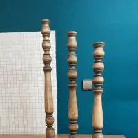 شمعدون چوب گردو و روس به قیمت عمده