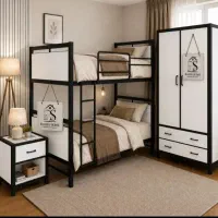 سرویس تخت خواب دو طبقه فلزی