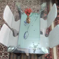 میز 4نفره شیشه ای