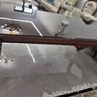 میز نهار خوری  ۸نفره و شیشه ۸میل ابزار خورده شیک