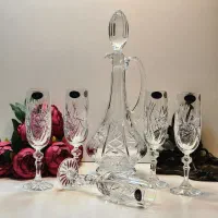 تنگ و گیلاس و فنجان کریستال آنتیک و اصل