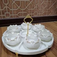 دکوری وظروف پذیرایی سنگ مصنوعی وشمع
