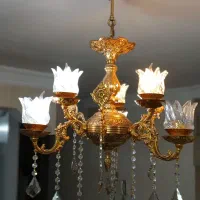 دو عدد لوستر درجه یک رنگ برنجی