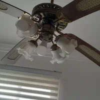 پنکه سقفی لوستر دار  طرح چوب