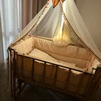 تخت گهواره ای چوبی نوزاد|تخت و صندلی بچه|تهران, افسریه شمالی|دیوار