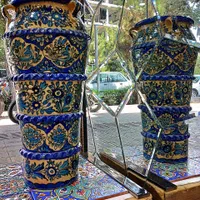 گلدان قاجاری گل برجسته|صنایع دستی و سایر لوازم تزئینی|اصفهان, بوستان آینه خانه|دیوار