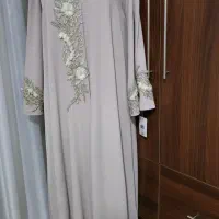 مانتو عبایی رنگ کرم پنل جواهر دوزی مزونی|لباس|مشهد, سرافرازان|دیوار