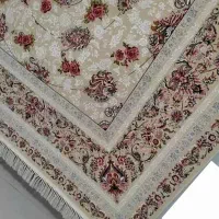 فرش زرین سیلک کاشان ۱۲۰۰ شانه و ۳۶۰۰ تراکم ۶ متری